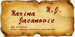 Marina Jacanović vizit kartica